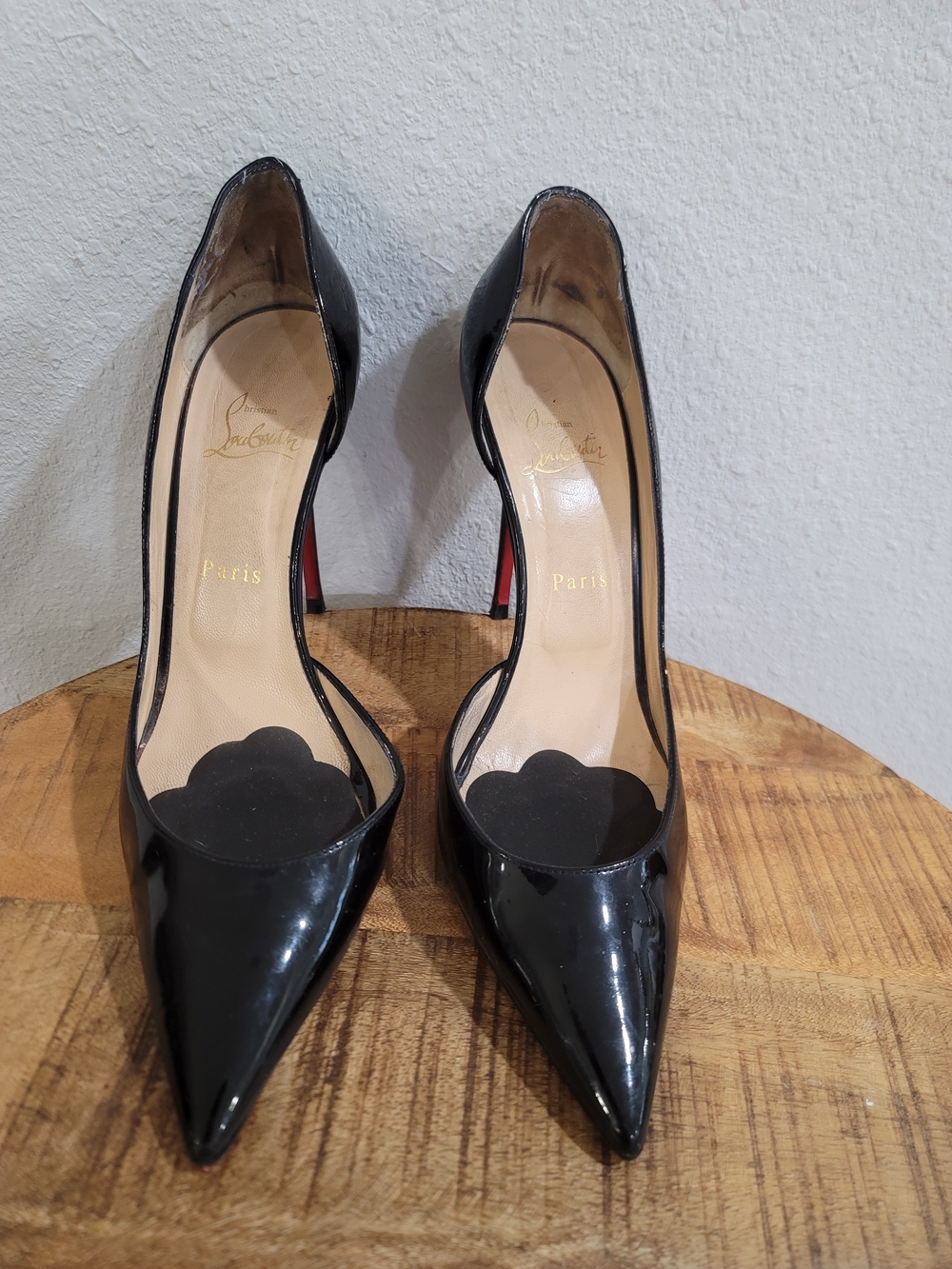 Christian Louboutin Black Patent Leather Pointed D'Orsay Pumps